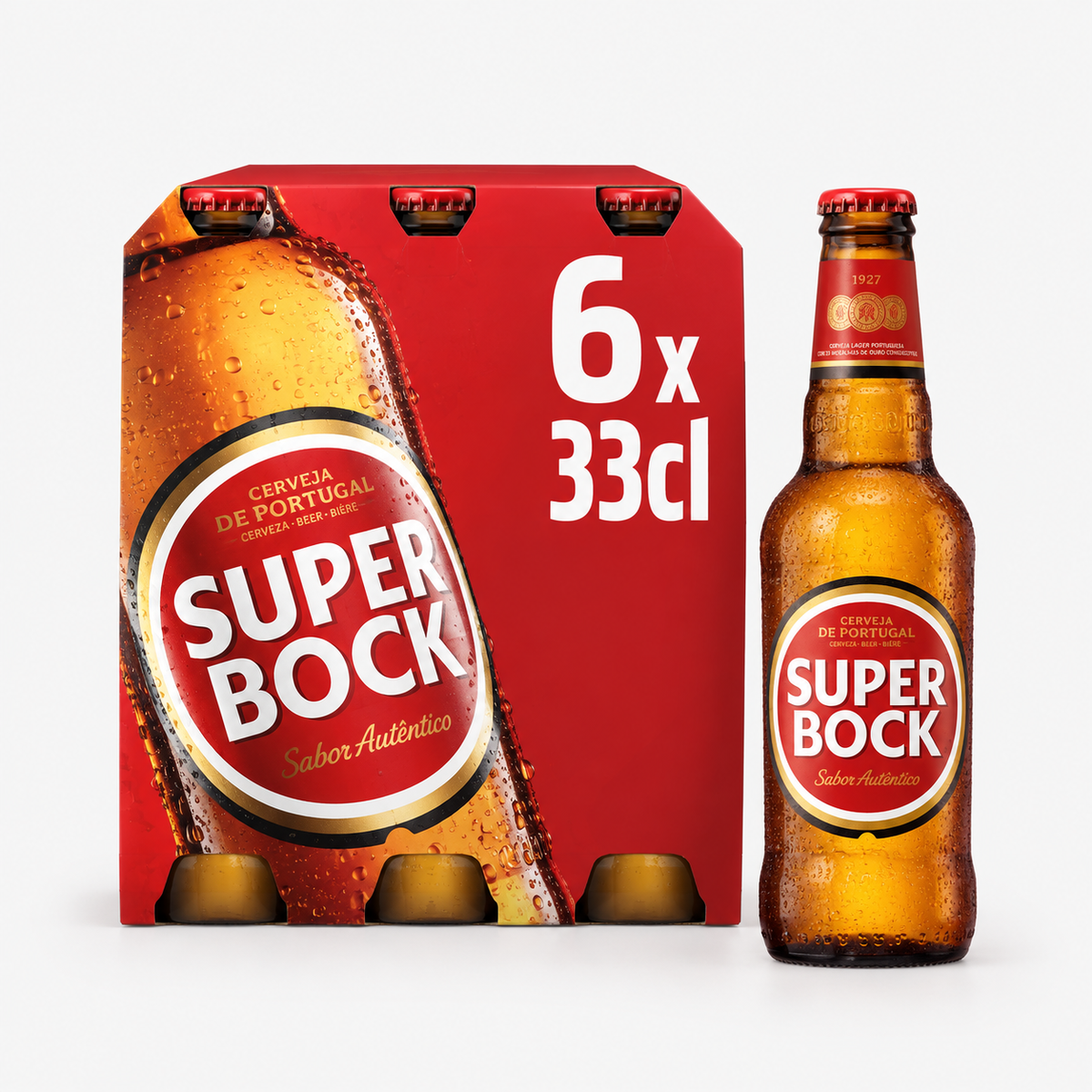 Cerveja com Álcool Super Bock Pack 6 33cl